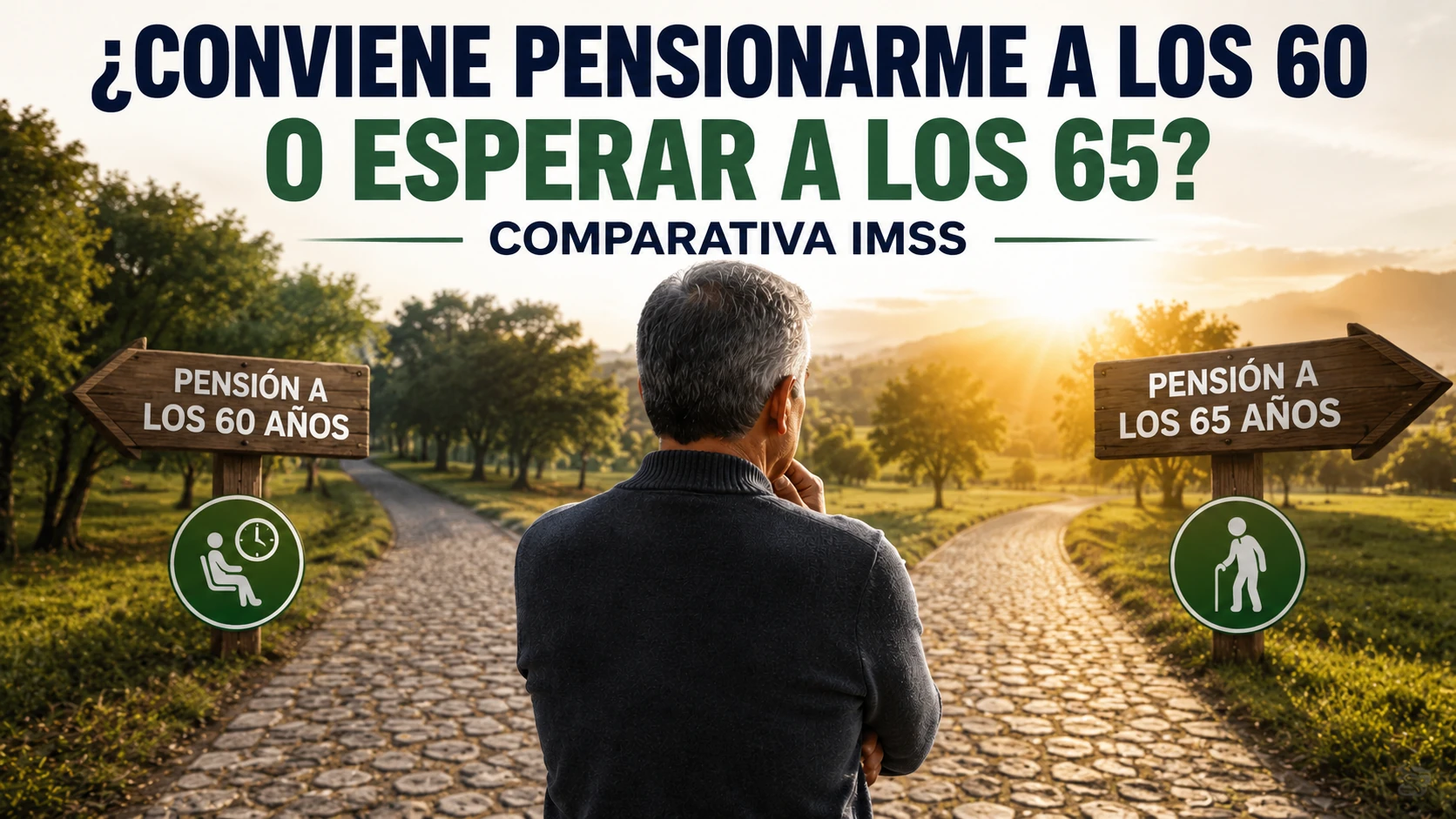 Pareja mexicana de 60 a 65 años comparando escenarios de pensión IMSS en su comedor